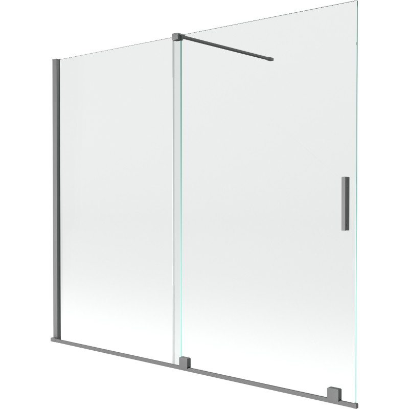 Mexen Velar kahe tiivaga liigutatav dušisein 180 x 150 cm, läbipaistev, gun metal - 896-180-000-01-95