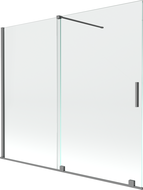 Mexen Velar kahe tiivaga liigutatav dušisein 180 x 150 cm, läbipaistev, gun metal - 896-180-000-01-95