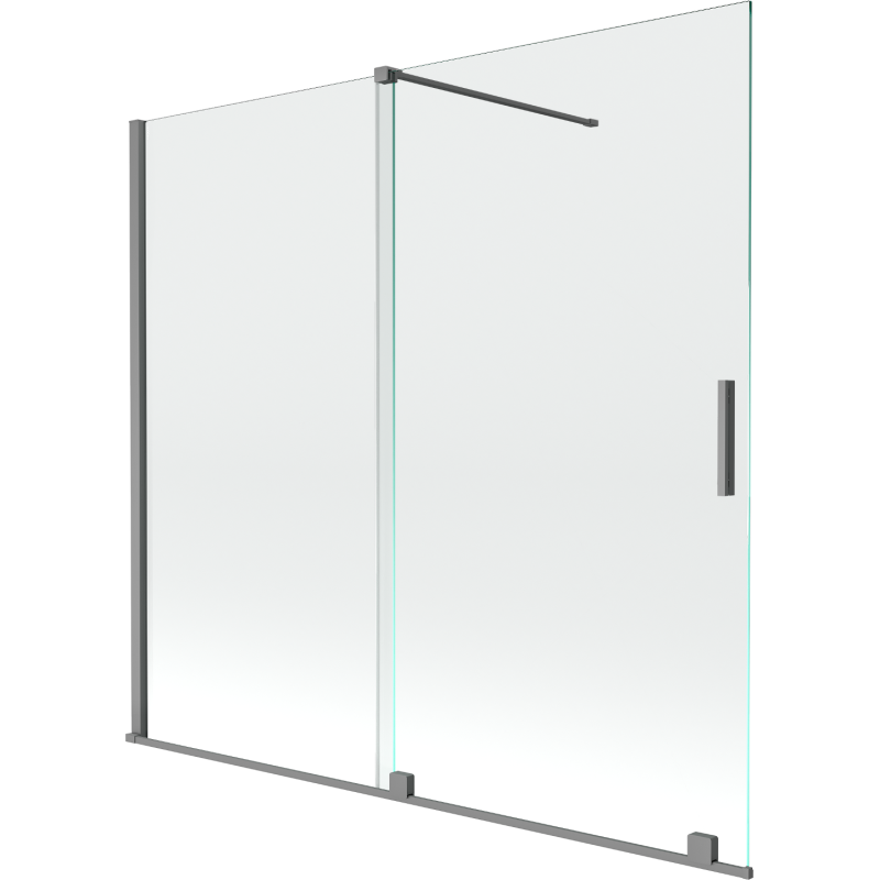 Mexen Velar paroi de douche à 2 volets coulissants 170 x 150 cm, transparent, acier gun metal - 896-170-000-01-95