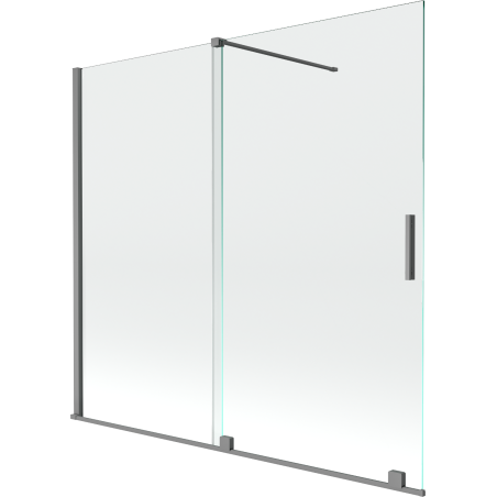 Mexen Velar 2-delad skjutbar duschskärm 170 x 150 cm, transparent, gun metal - 896-170-000-01-95