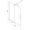 Mexen Velar parawan nawannowy 2-skrzydłowy rozsuwany 180 x 150 cm, transparent, gun metal - 896-180-000-01-95