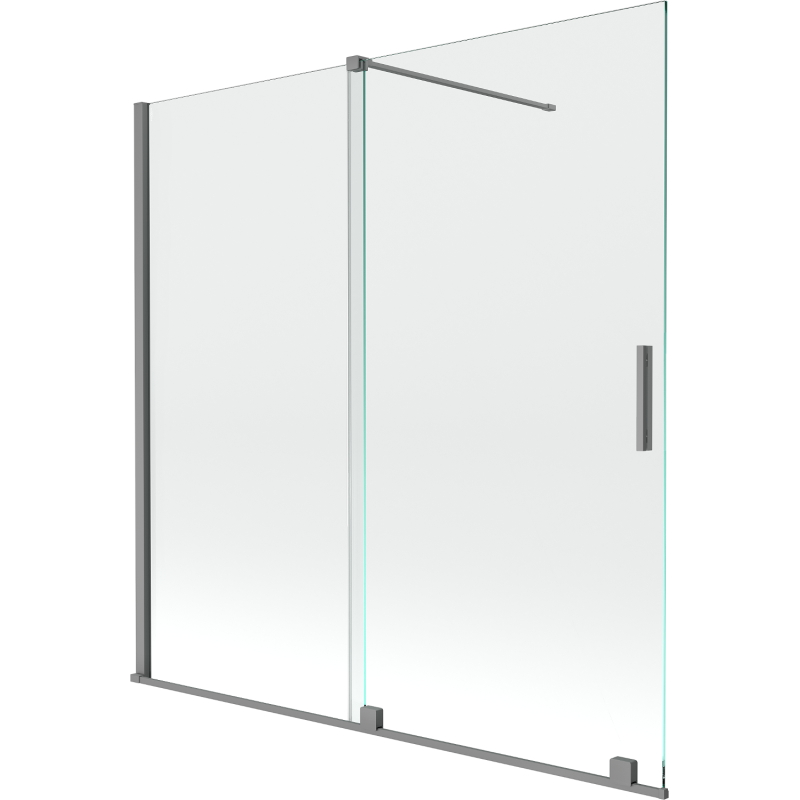 Mexen Velar Duschwand, 2-flügelig, 160 x 150 cm, transparent, Gun Metal - 896-160-000-01-95
