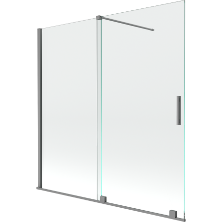 Mexen Velar Duschwand, 2-flügelig, 160 x 150 cm, transparent, Gun Metal - 896-160-000-01-95