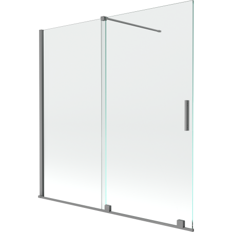 Mexen Velar dušisein 2-osaline liug, 160 x 150 cm, läbipaistev, püssimetall - 896-160-000-01-95