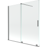Mexen Velar Duschwand, 2-flügelig, 160 x 150 cm, transparent, Gun Metal - 896-160-000-01-95