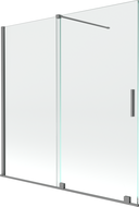 Mexen Velar 2-faldig skjutbar duschskärm 160 x 150 cm, transparent, gun metal - 896-160-000-01-95