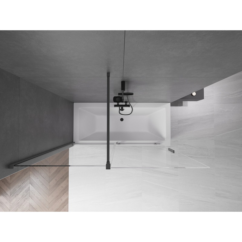 Mexen Velar dušisein 2-osaline liug, 160 x 150 cm, läbipaistev, püssimetall - 896-160-000-01-95