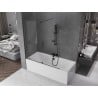 Mexen Velar parawan nawannowy 2-skrzydłowy rozsuwany 150 x 150 cm, transparent, gun metal - 896-150-000-01-95