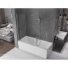 Mexen Velar 2-flügelige Badewannenabtrennung, Schiebetür 180 x 150 cm, transparent, gebürsteter Nickel - 896-180-000-01-97