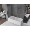 Mexen Velar 2-flügelige Badewannenfaltwand 160 x 150 cm, transparent, gebürstetes Nickel - 896-160-000-01-97