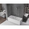 Mexen Velar 2-flügelige Badewannenfaltwand 160 x 150 cm, transparent, gebürstetes Nickel - 896-160-000-01-97