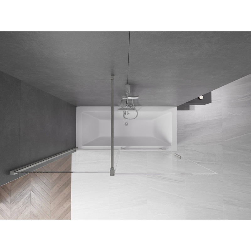 Mexen Velar klizni paravan za kadu s dva krila, klizni 160 x 150 cm, proziran, brušeni nikal - 896-160-000-01-97