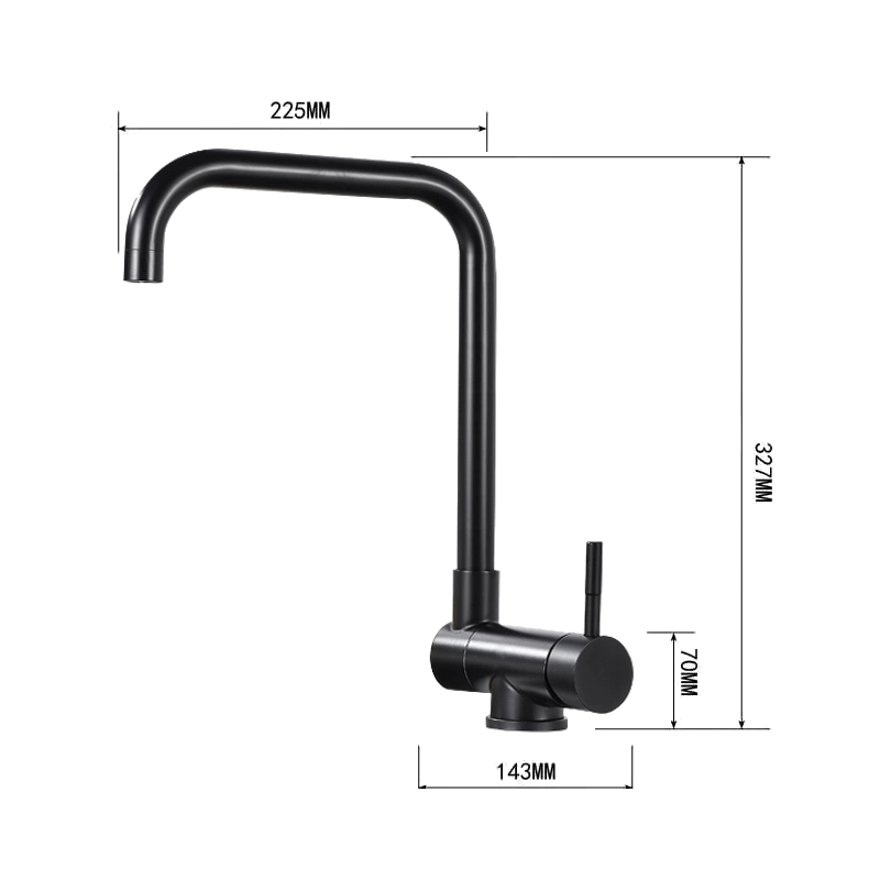 Mexen Madox Fensterküchenarmatur, schwarz - 672000-70
