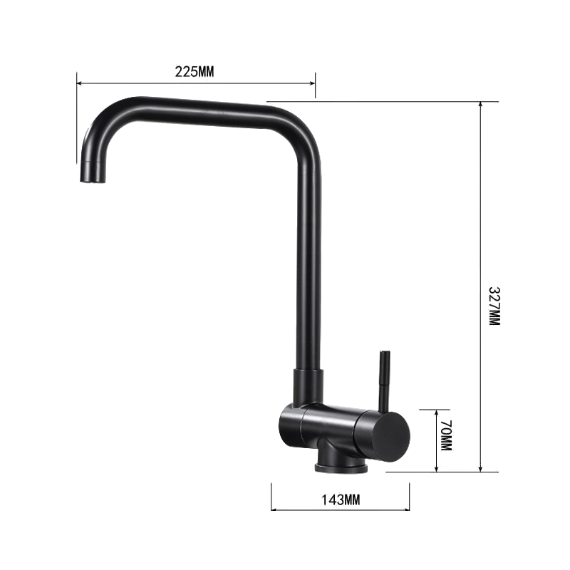 Mexen Madox keukenmengkraan voor onder het raam, zwart - 672000-70