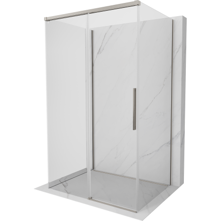 Mexen Rox-3S 3-seinaline lükandustega dušikabiin 155 x 85 cm, läbipaistev, harjatud nikkel - 8C2-155-085-97-00-3S