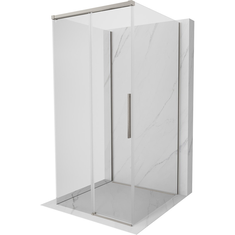 Mexen Rox-3S 3-wall sliding shower cabin 90 x 90 cm, transparent, brushed nickel - 8C2-090-090-97-00-3S