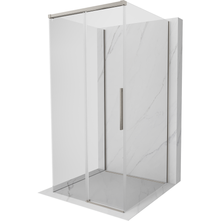 Mexen Rox-3S 3-wall sliding shower cabin 90 x 90 cm, transparent, brushed nickel - 8C2-090-090-97-00-3S