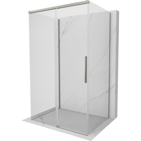 Mexen Rox-3S cabine de douche 3 parois coulissante 155 x 90 cm, transparent, nickel brossé - 8C2-155-090-97-00-3S