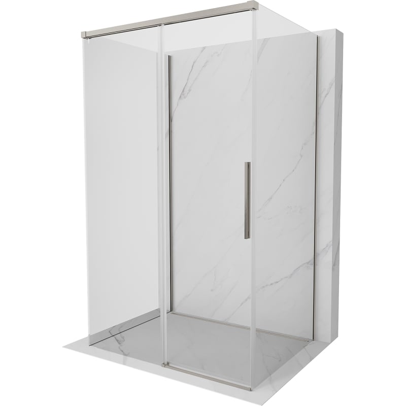 Mexen Rox-3S 3-küljeline lükand dušinurk 90 x 110 cm, läbipaistev, harjatud nikkel - 8C2-090-110-97-00-3S