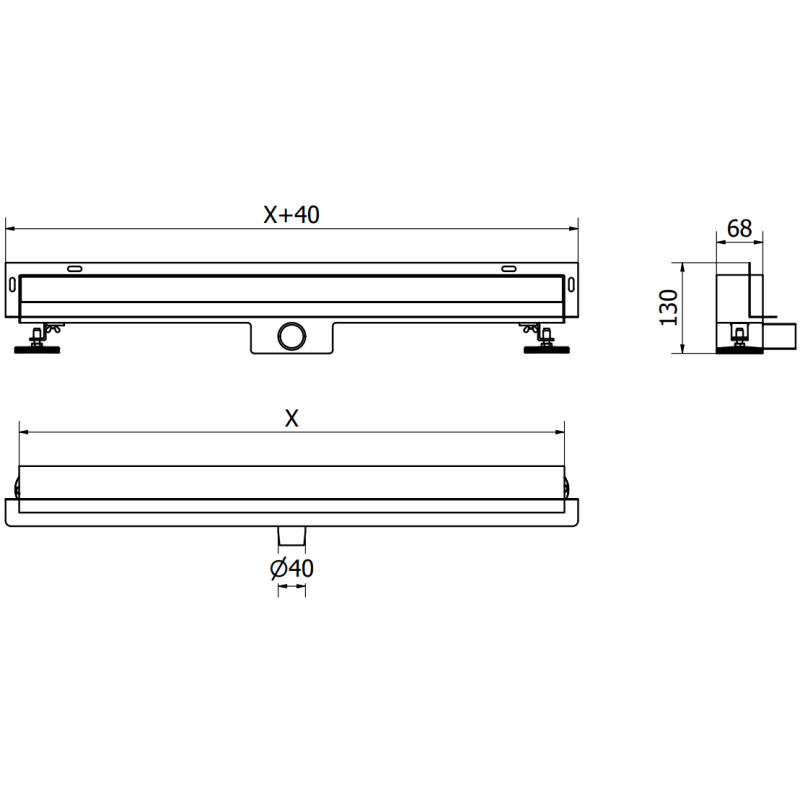 Mexen Flat Wall odpływ liniowy ścienny 2w1 70 cm, inox - 1030070