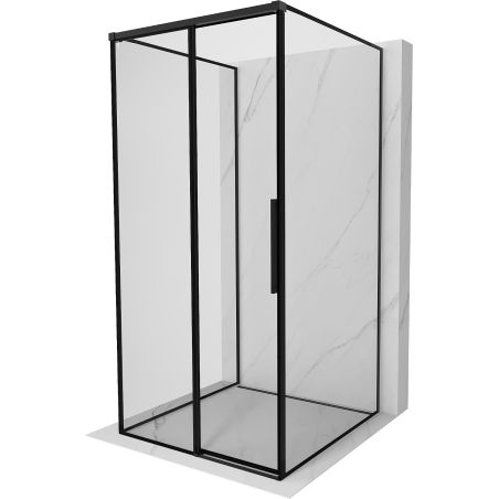 Mexen Rox-3S 3-wall sliding left shower cabin 95 x 95 cm, black frame, black - 8C2-095-095-70-70-3S-L