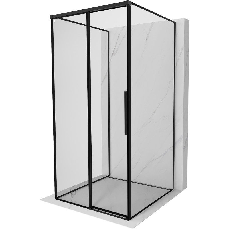 Mexen Rox-3S douchecabine 3-zijdig schuifbaar links 120 x 120 cm, zwart frame, zwart - 8C2-120-120-70-70-3S-L