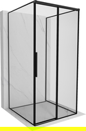 Mexen Rox-3S trīssienu dušas kabīne, labējā salokāmā, 95 x 95 cm, melns rāmis, melns - 8C2-095-095-70-70-3S-P