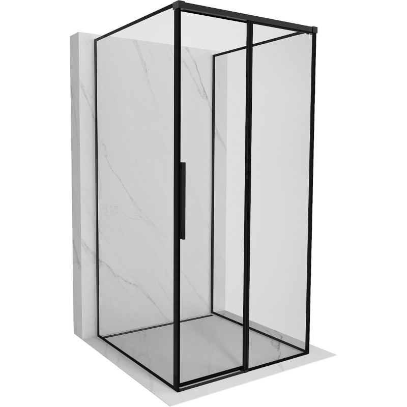 Mexen Rox-3S kolmekohaline dušikabiin, liuguksed paremal, 100 x 100 cm, must raam, must - 8C2-100-100-70-70-3S-P
