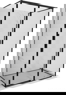 Mexen Rox-3S duschkabine, 3-seitig, rechts verschiebbar, 140 x 100 cm, schwarzer Rahmen, schwarz - 8C2-140-100-70-70-3S-P