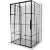 Mexen Rox-3S 3-wall sliding left shower cabin 115 x 80 cm, black grid, black - 8C2-115-080-70-77-3S-L