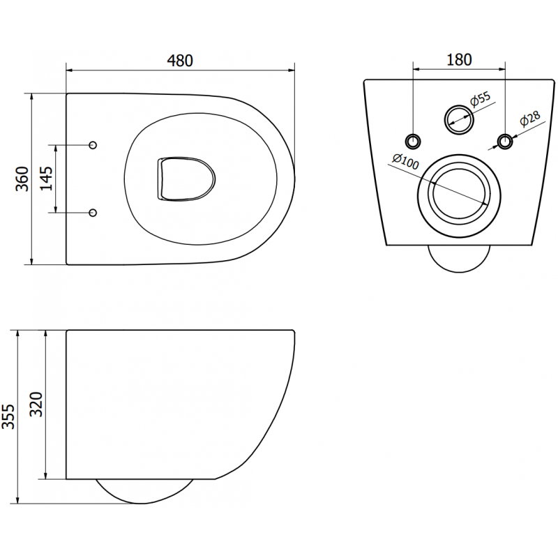 Mexen Lena WC-Schossel Rimless mat schwaarz/gouden Gezei - 30224079