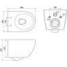 Mexen Lena WC-Schüssel Rimless mit langsam schließendem Deckel slim, Duroplast, schwarz matt/goldenes Karomuster - 30224079