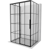 Mexen Rox-3S 3-seinaline dušinurk, lükanduks vasakul 130 x 100 cm, must ruudustik, must - 8C2-130-100-70-77-3S-L
