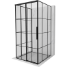 Mexen Rox-3S cabine de douche à 3 parois coulissante gauche 110 x 110 cm, grille noire, noire - 8C2-110-110-70-77-3S-L