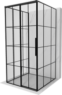 Mexen Rox-3S tuš kabina s tri klizna zida lijeva 120 x 120 cm, crna rešetka, crna - 8C2-120-120-70-77-3S-L