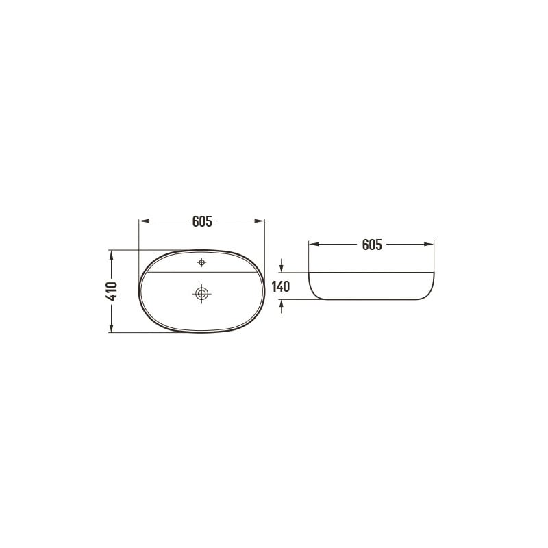 Mexen Adel lavabo sobre encimera 60 x 41 cm, blanco - 22166000