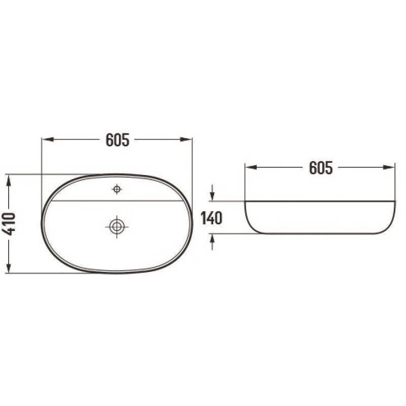 Mexen Adel opbouwwastafel 60 x 41 cm, wit - 22166000