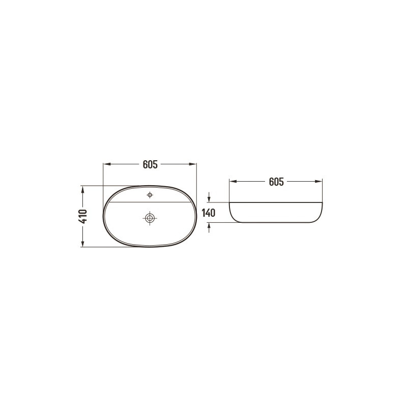 Mexen Adel bovenbouw wastafel 60 x 41 cm, zwart mat - 22166085