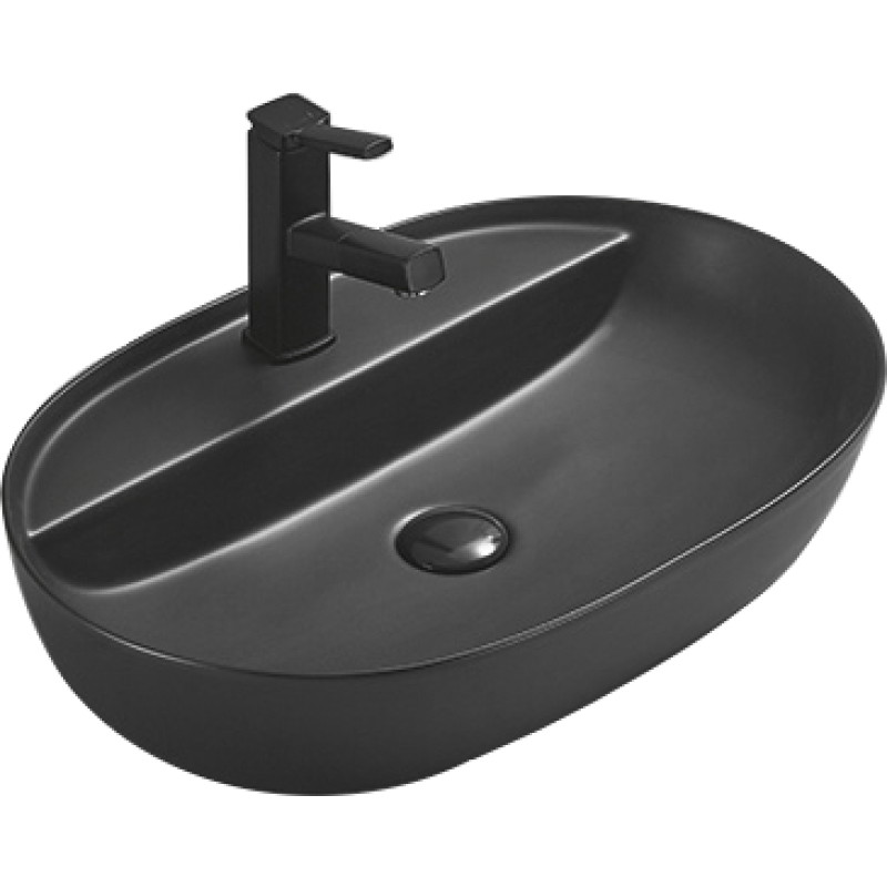 Mexen Adel opbouw wasbak 60 x 41 cm, zwarte mat - 22166085