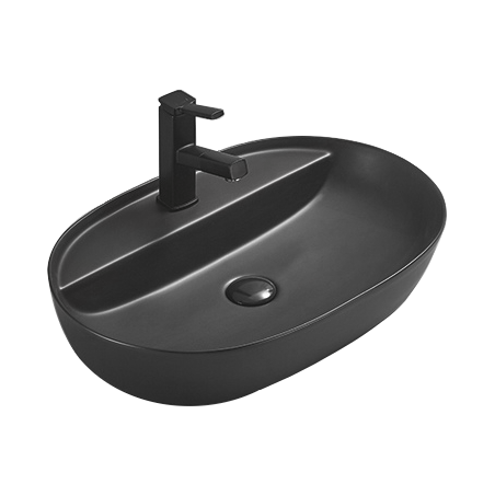 Mexen Adel lavabo sobre encimera 60 x 41 cm, negro mate - 22166085