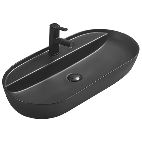 Mexen Adel lavabo sobre encimera 80 x 40 cm, negro mate - 22168085