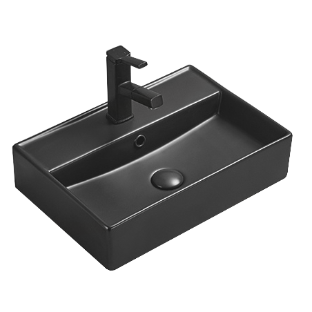 Mexen Blanca Iwwerbuedem-Waschbecken 50 x 35 cm, schwaarz matt - 21105085