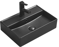 Mexen Blanca lavabo de encimera 50 x 35 cm, negro mate - 21105085