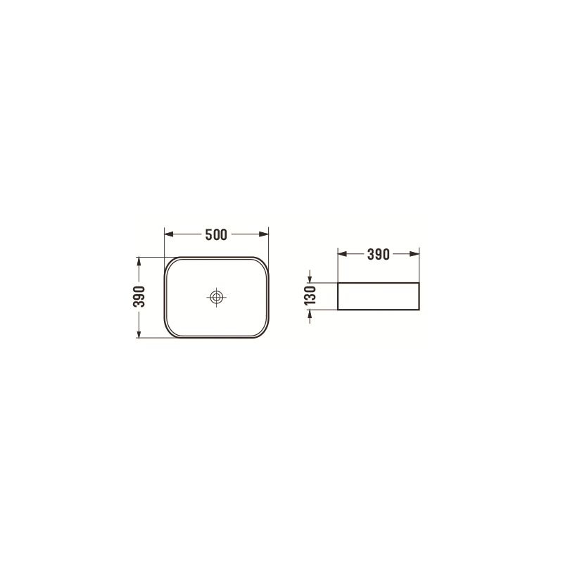 Mexen Carla Aufsatzwaschbecken 50 x 39 cm, schwarz matt - 21555085