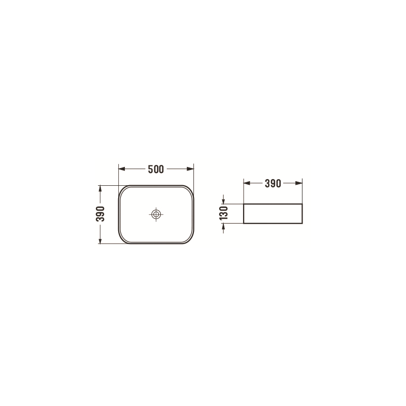 Mexen Carla lavabo de encimera 50 x 39 cm, negro mate - 21555085