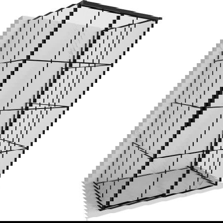 Mexen Rox-3S καμπίνα ντους 3-τοίχη συρόμενη δεξιά 95 x 100 cm, μαύρο πλέγμα, μαύρο