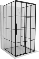 Mexen Rox-3S 3-wall sliding right shower cabin 120 x 120 cm, black grid, black - 8C2-120-120-70-77-3S-P