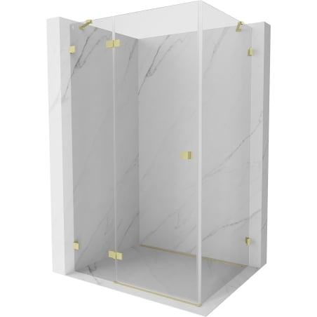 Mexen Lunar cabine de douche pivotante gauche 70 x 80 cm, transparent, or brossé - 834-070-080-55-00-L