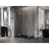 Mexen Lunar vasakpoolne hingedega dušinurk 85 x 90 cm, läbipaistev, harjatud kuldne - 834-085-090-55-00-L