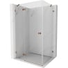 Mexen Lunar left-side hinged shower cabin 75 x 90 cm, transparent, pink gold - 834-075-090-60-00-L